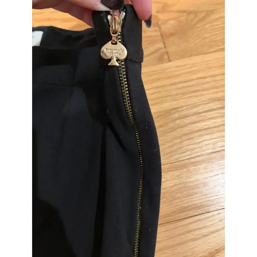 Kate spade black leggings gold side zip size 10
